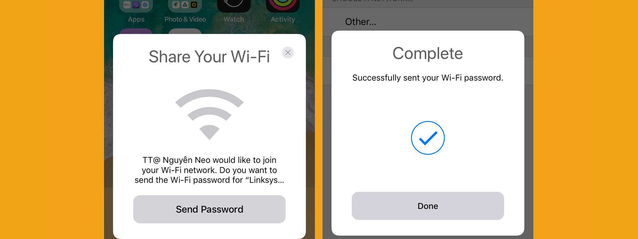 [iOS 11] Cách share Wi-Fi giữa hai máy với nhau, không cần nhập Password