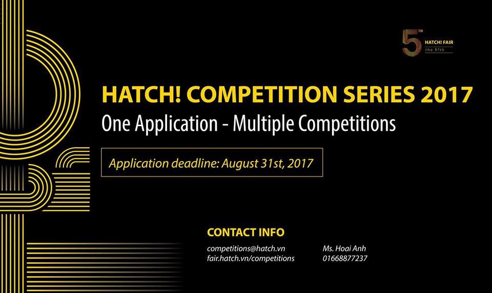 [CUỘC THI] Cơ hội giành 70,000 USD với chuỗi cuộc thi khởi nghiệp HATCH! Competition series 2017