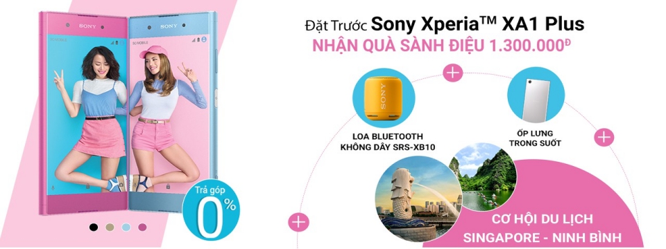 [QC] Đặt trước Sony Xperia XA1 Plus nhận quà sành điệu tại Viễn Thông A