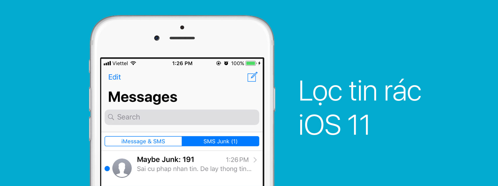 [iOS 11] Mời anh em dùng Junk Filter: Chặn và lọc tin nhắn rác (SMS/ MMS)