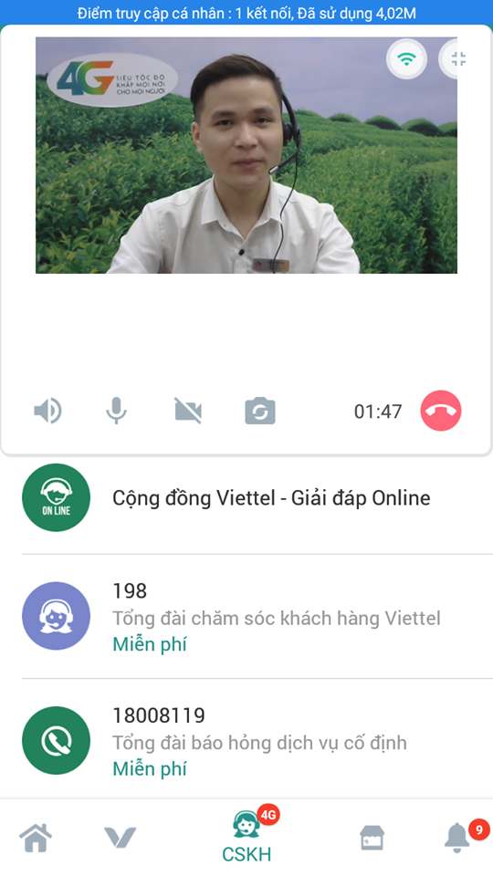 Video call hỗ trợ 4G