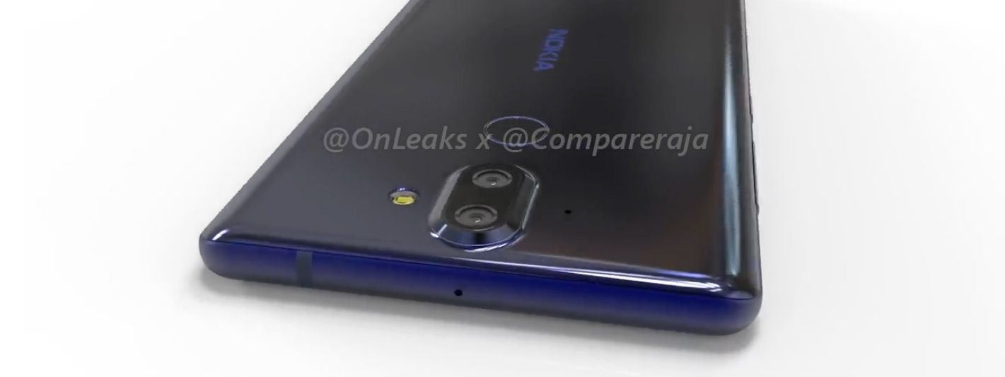 Đây là Nokia 9 màn hình viền mỏng, cong 2 bên, cảm biến vân tay sau lưng?