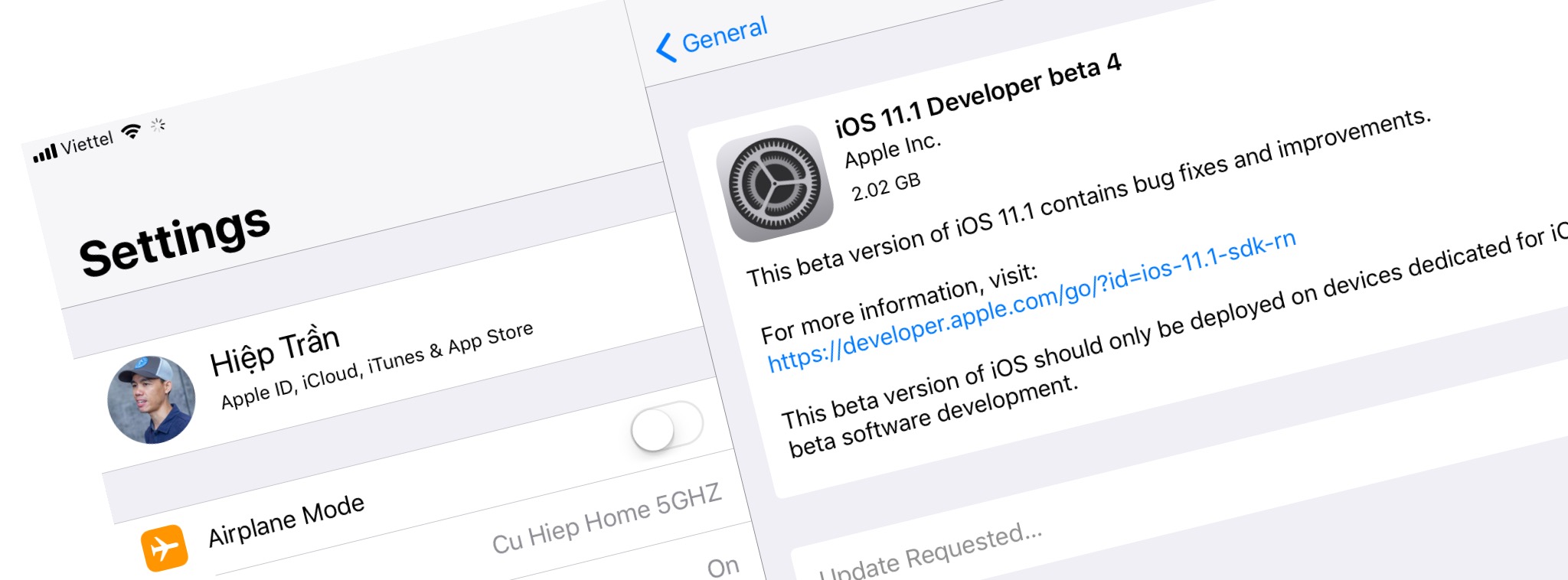 Đã có iOS11.1 Beta 4 mời anh em tham gia Dev tải về