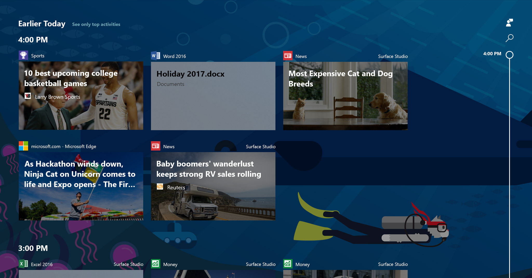 Đã có thử giao diện Timeline mới trong Windows 10 Insider, lên nào anh em