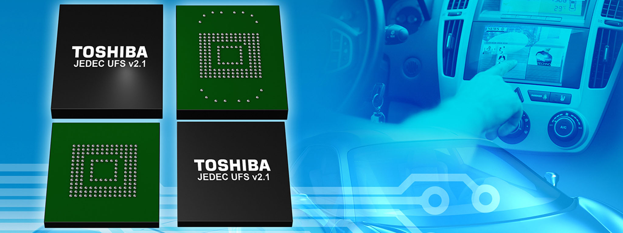 Toshiba ra mắt bộ nhớ eUFS tốc độ cao cho hệ thống giải trí và trợ lái trên xe hơi