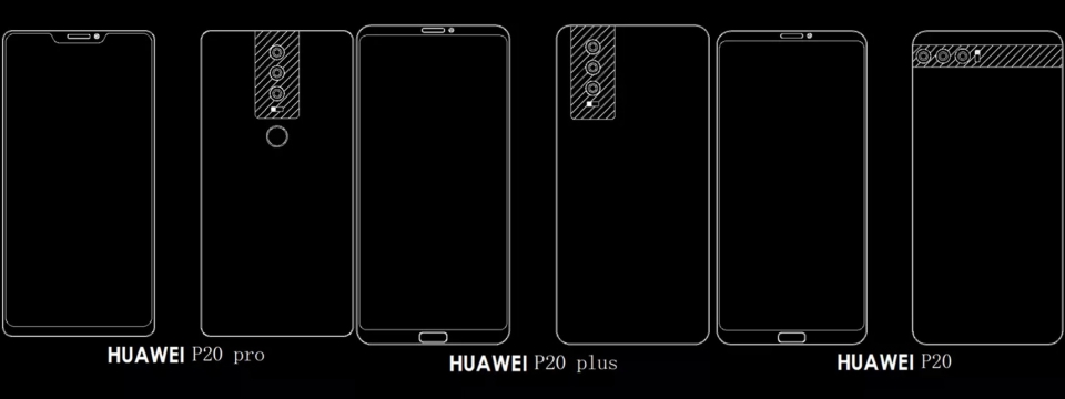 Xuất hiện bản vẽ của dòng Huawei P20 với 3 camera mặt sau và FaceID ở mặt trước