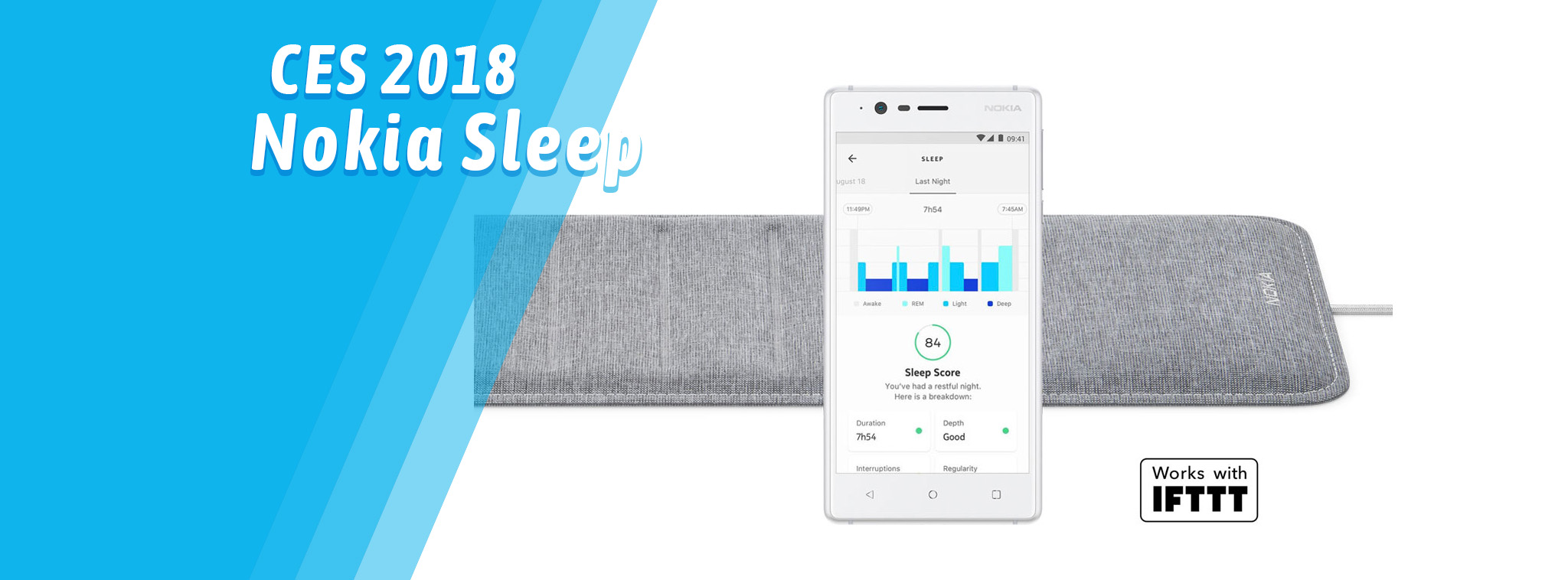 [CES18] Nokia Sleep: Miếng pad lót nệm đo giấc ngủ, giá 100 USD