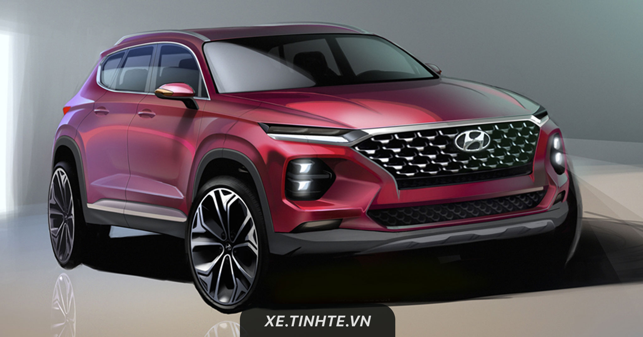 Hyundai tiết lộ thiết kế mới cho mẫu xe Santa Fe sắp ra mắt vào tháng 3/2018