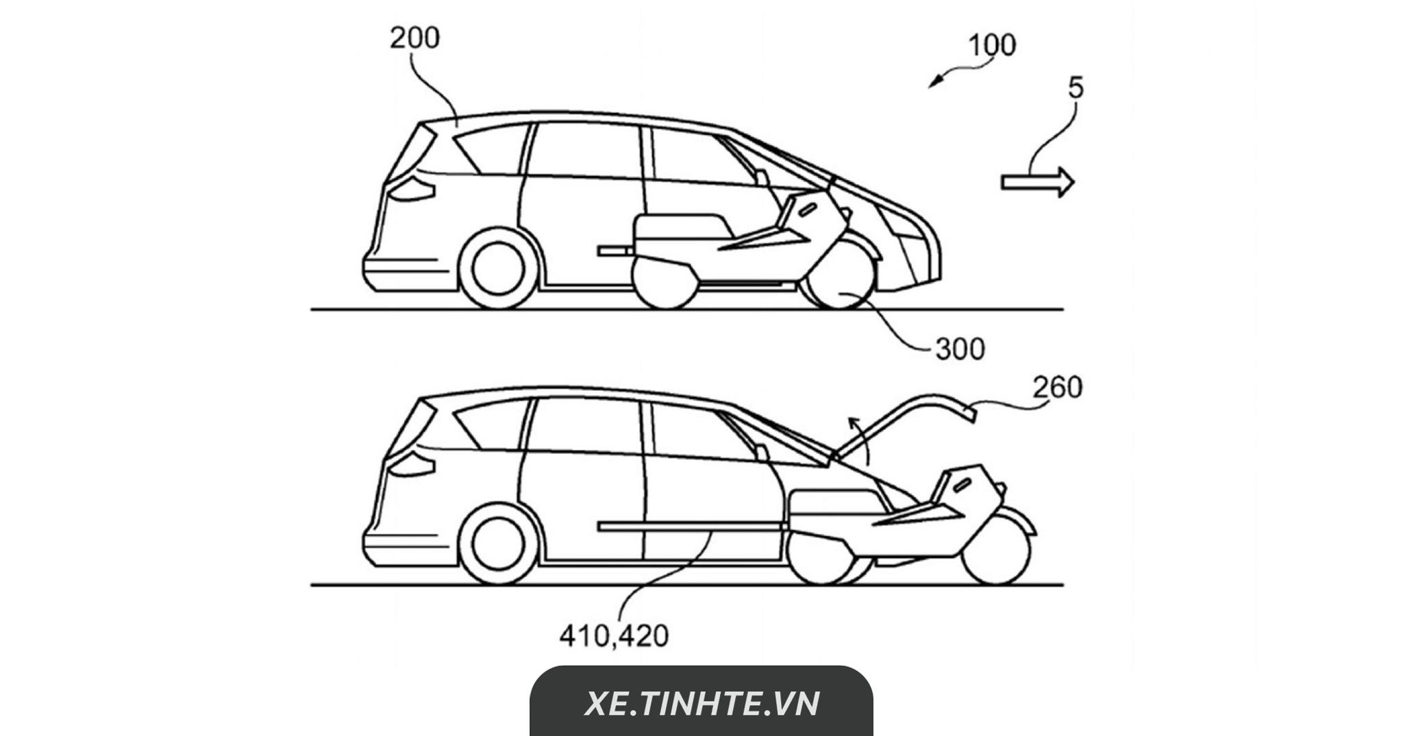 Ford đăng ký bằng sáng chế xe ô tô có thể tách thành mô tô điện