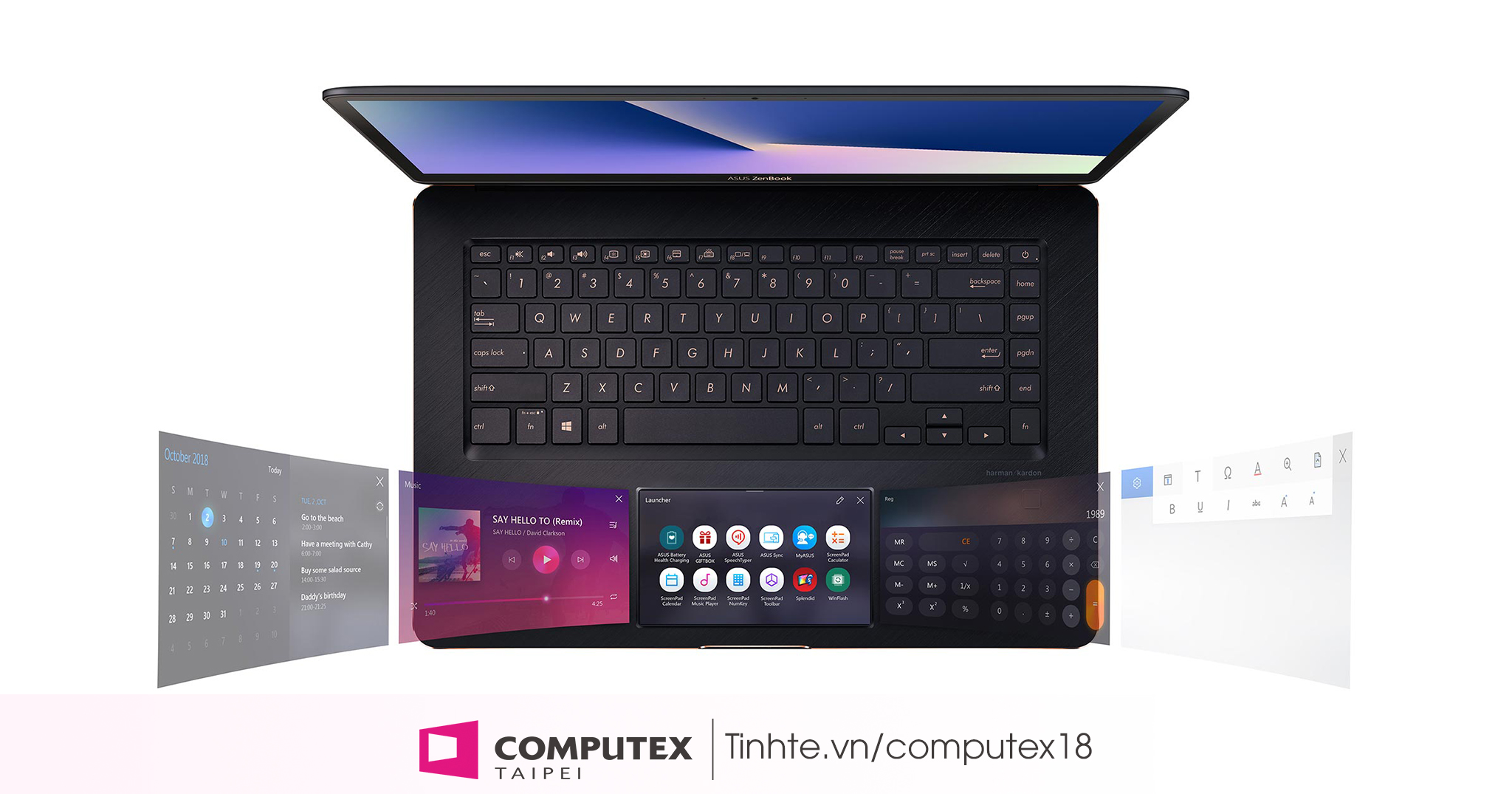 #Computex18: ASUS ra mắt ZenBook Pro 14 & 15 với trackpad là màn hình 5,5", CPU Core i9