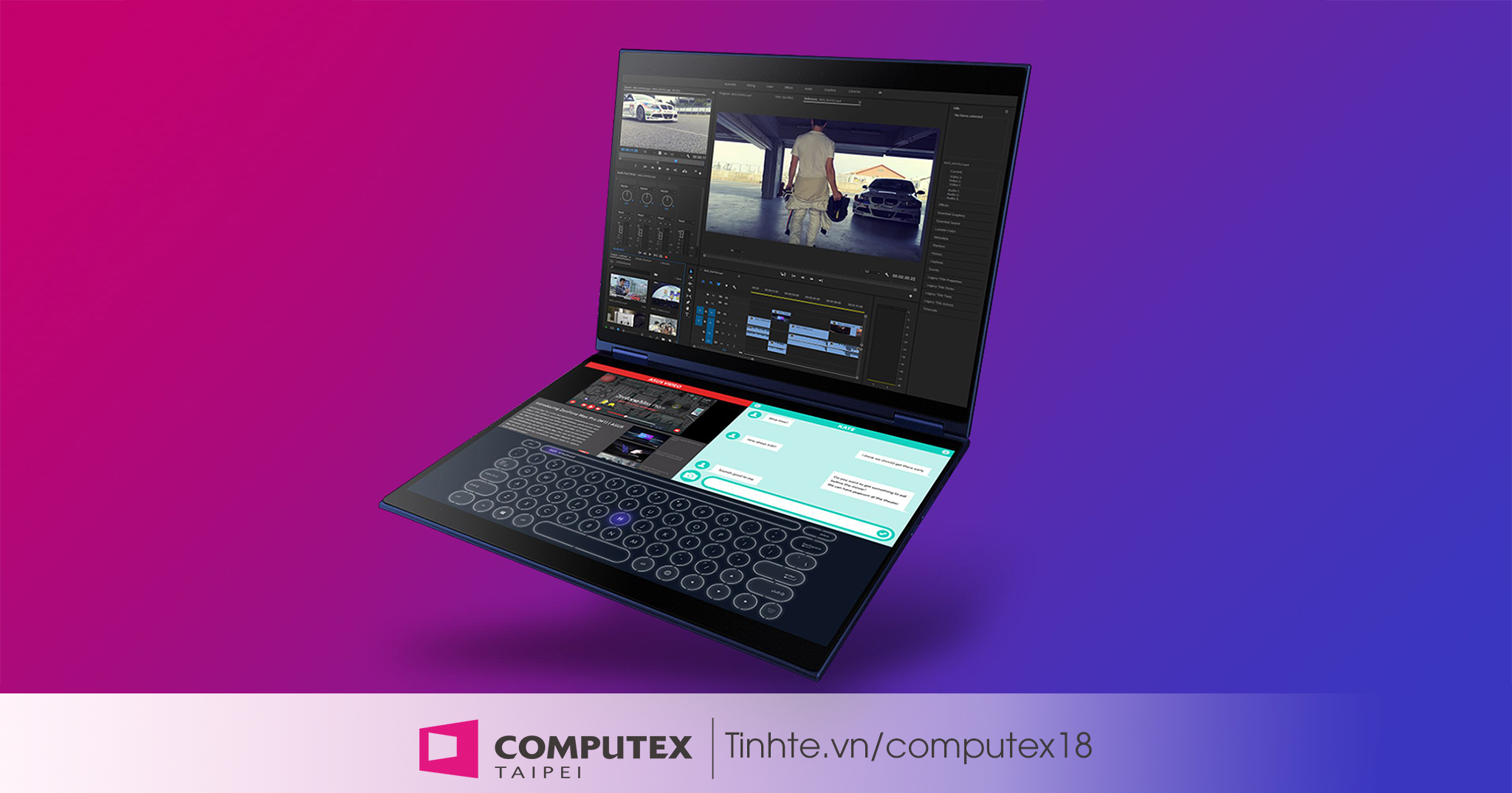 #Computex18: Asus Project Precog: ý tưởng laptop 2 màn hình bẻ gập xoay đủ kiểu