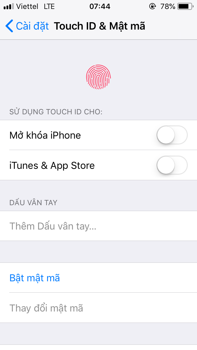Iphone 5s hư Touch ID
