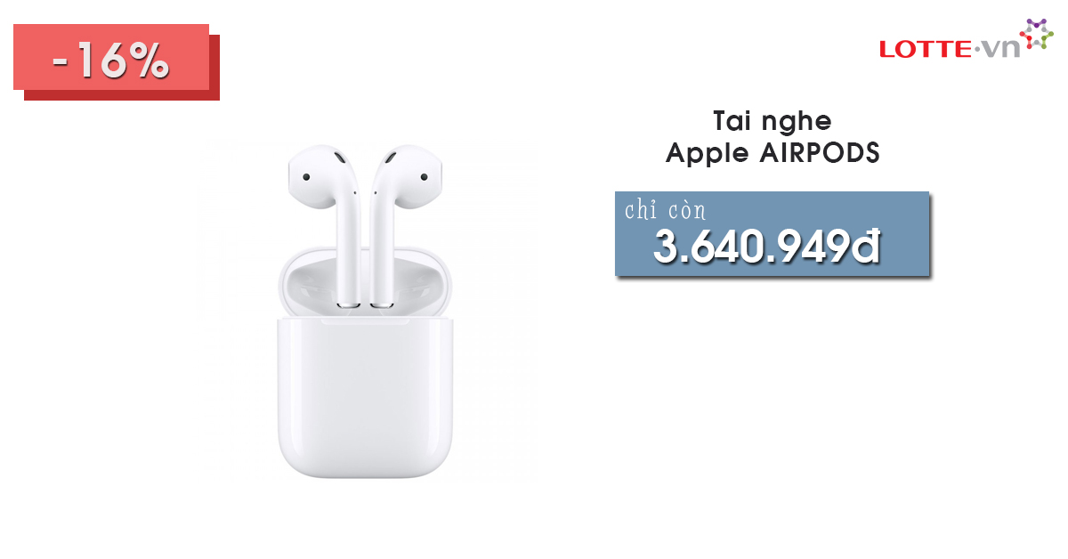 Tai nghe Apple Airpods chỉ còn 3.640.949đ