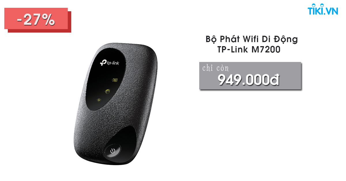 Bộ Phát Wifi Di Động TP-Link M7200 chỉ còn 949.000đ