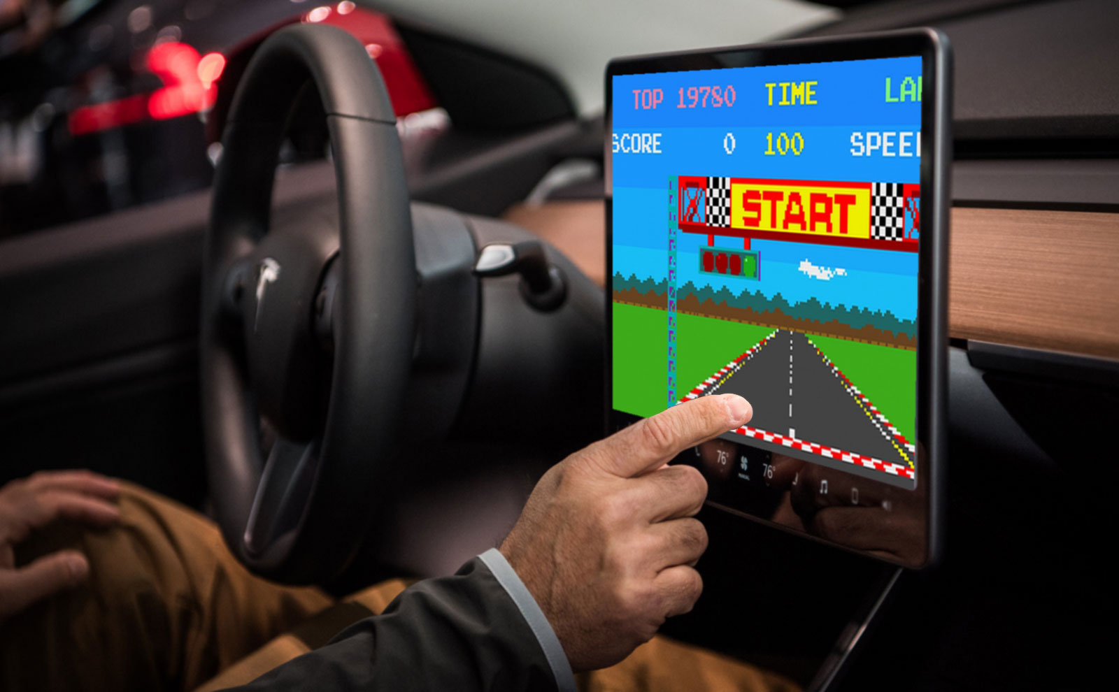 Tesla sắp cài sẵn game vào xe hơi, chơi bằng màn hình cảm ứng và cả vô lăng
