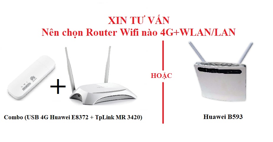 Xin tư vấn bộ phát router wifi dùng LAN +4G