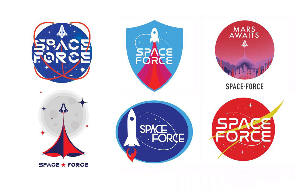Đây là các mẫu logo dành cho Lực lượng Vũ trụ của Donald Trump