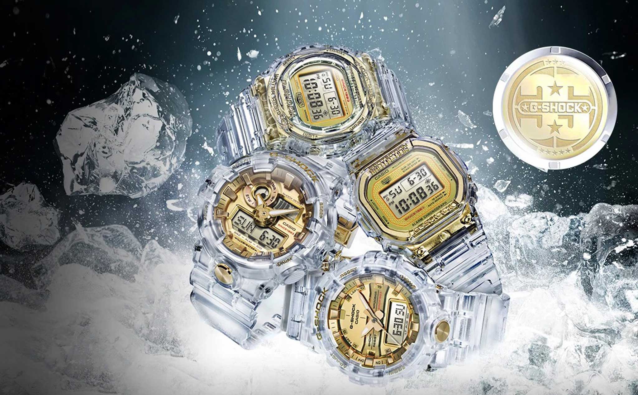 Casio kỷ niệm 35 năm với loạt đồng hồ G-Shock Glacier Gold, giá từ 160 USD