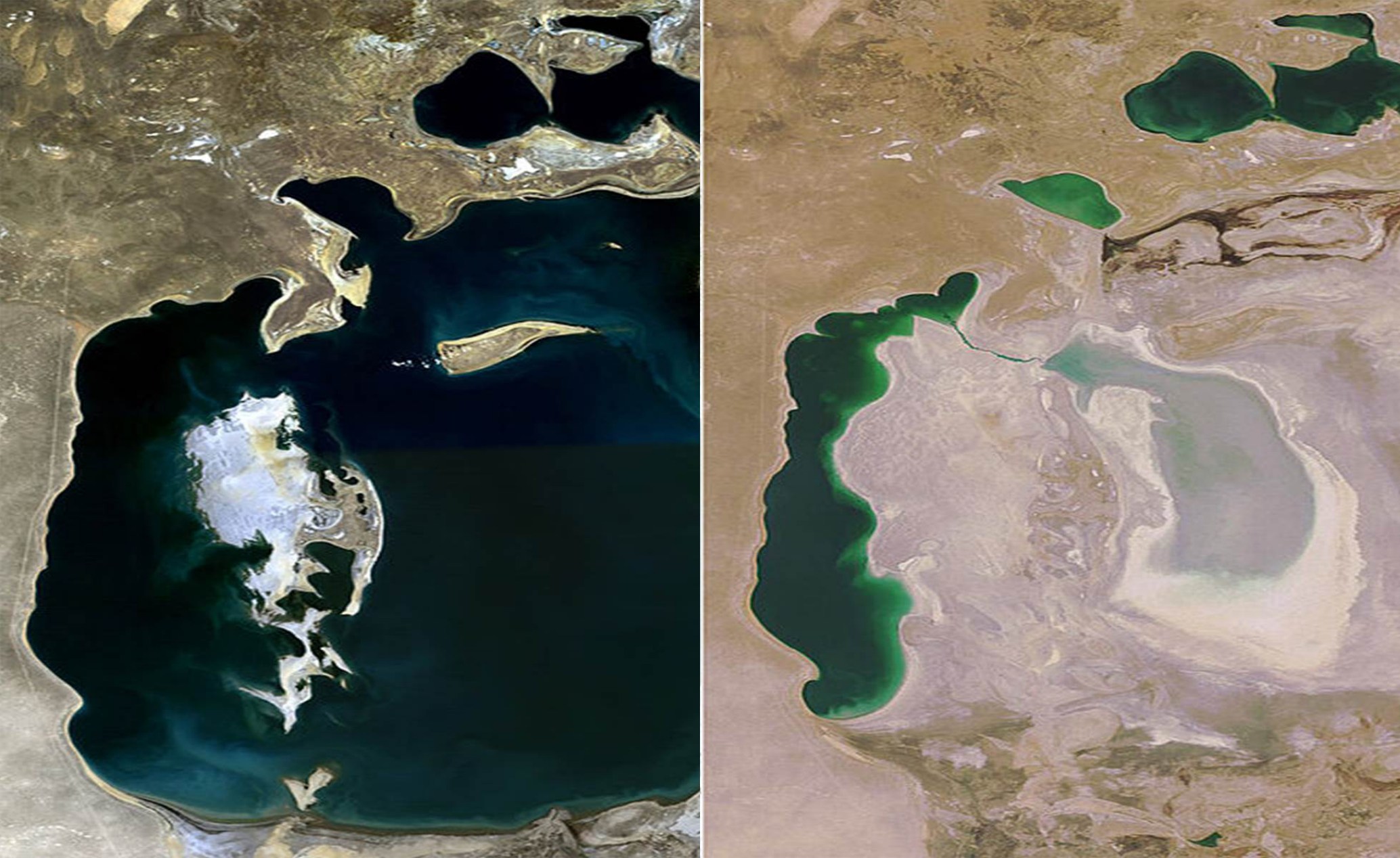 NASA chia sẻ đoạn video time lapse trong vòng 50 năm qua về quá trình khô cạn của biển Aral
