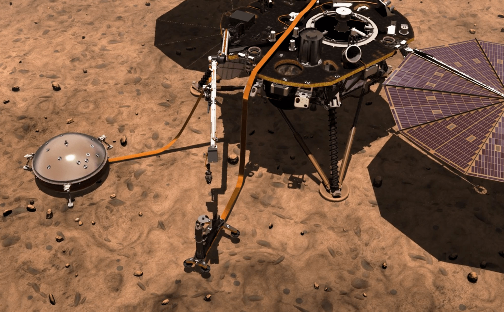 Tàu InSight đã đưa máy đo địa chấn xuống bề mặt: bước ngoặt mới trong hành trình khám phá  sao Hỏa
