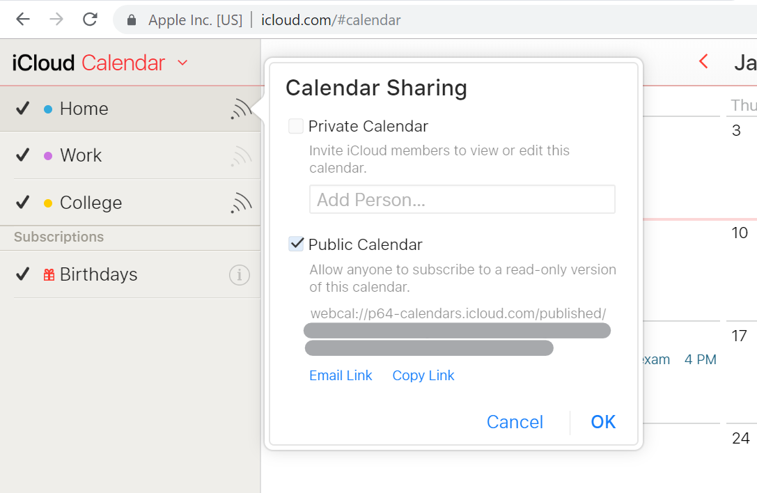 Đồng bộ calender của iCloud sang calendar mặc định của Windows 10