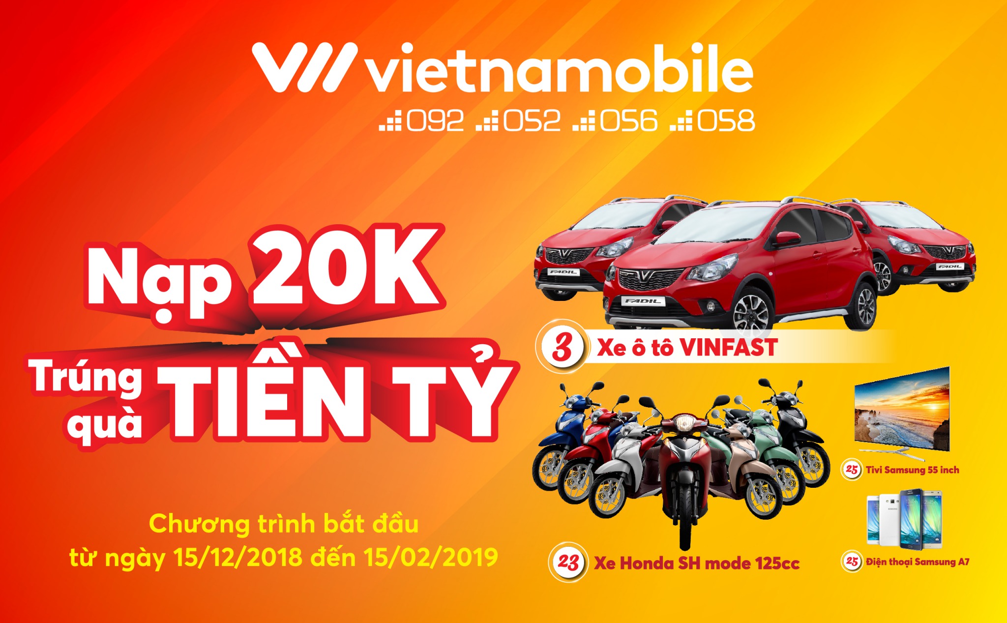 [QC] Khuyến mãi Tết 2019 của các nhà mạng: Vietnamobile khởi xướng với giải thưởng ôtô Vinfast khủng
