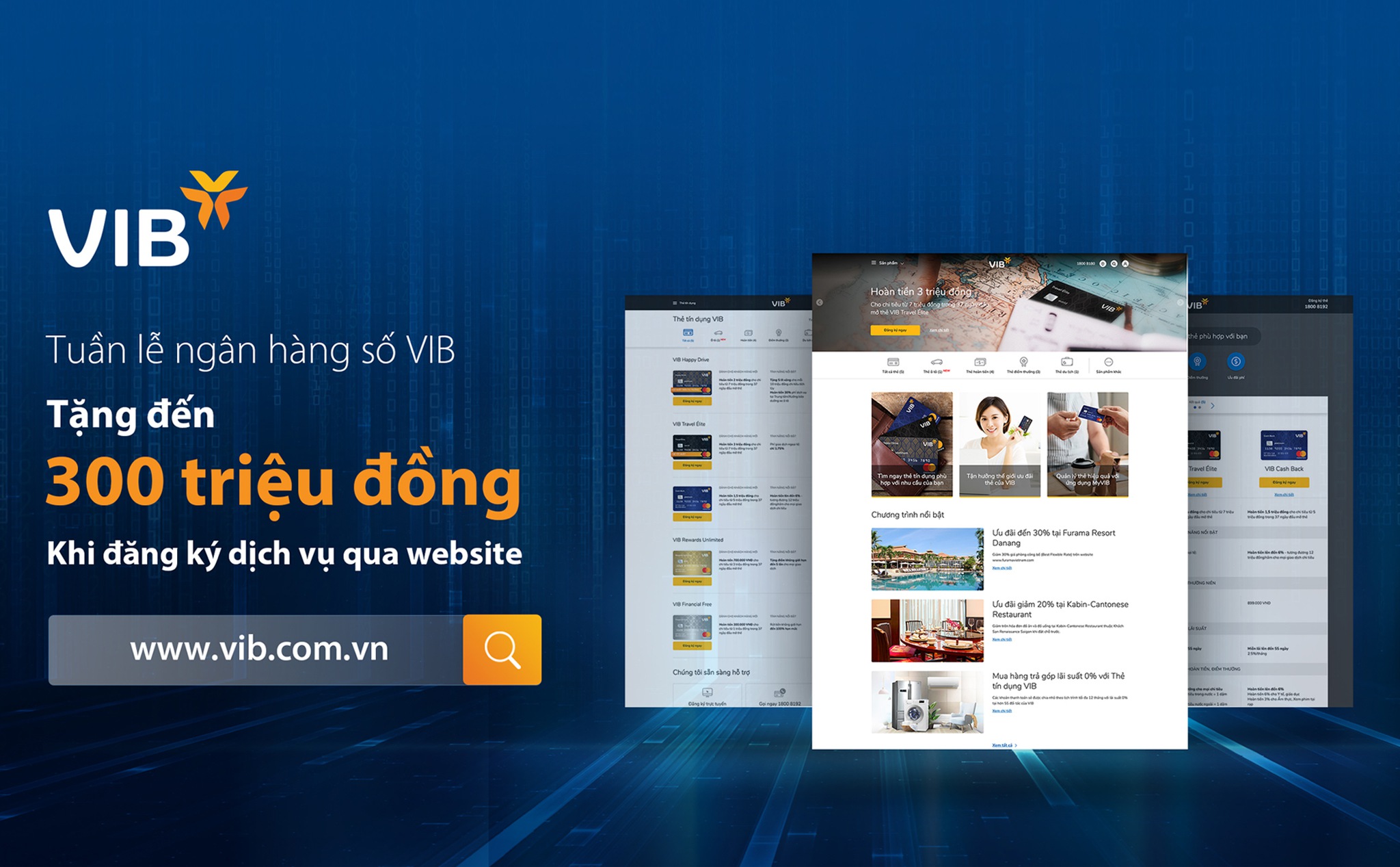 [QC] Tuần lễ ngân hàng số VIB: Tặng đến 300 triệu đồng cho khách hàng đăng ký sản phẩm qua website