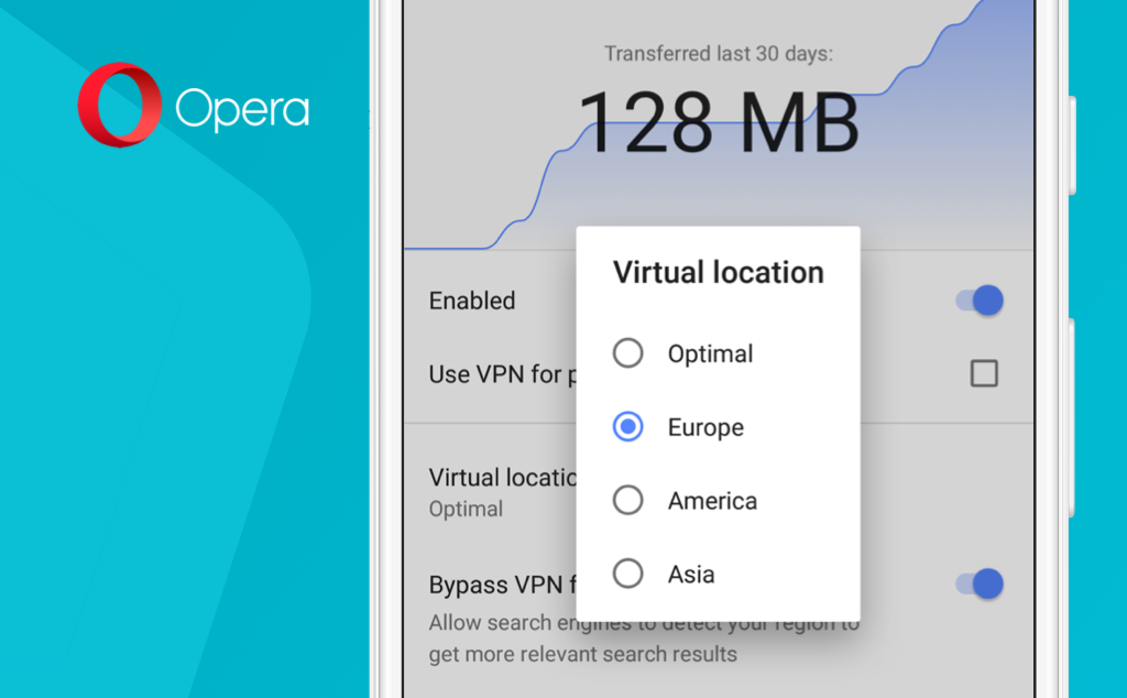 Trình duyệt Opera trên Android được tích hợp VPN miễn phí không giới hạn