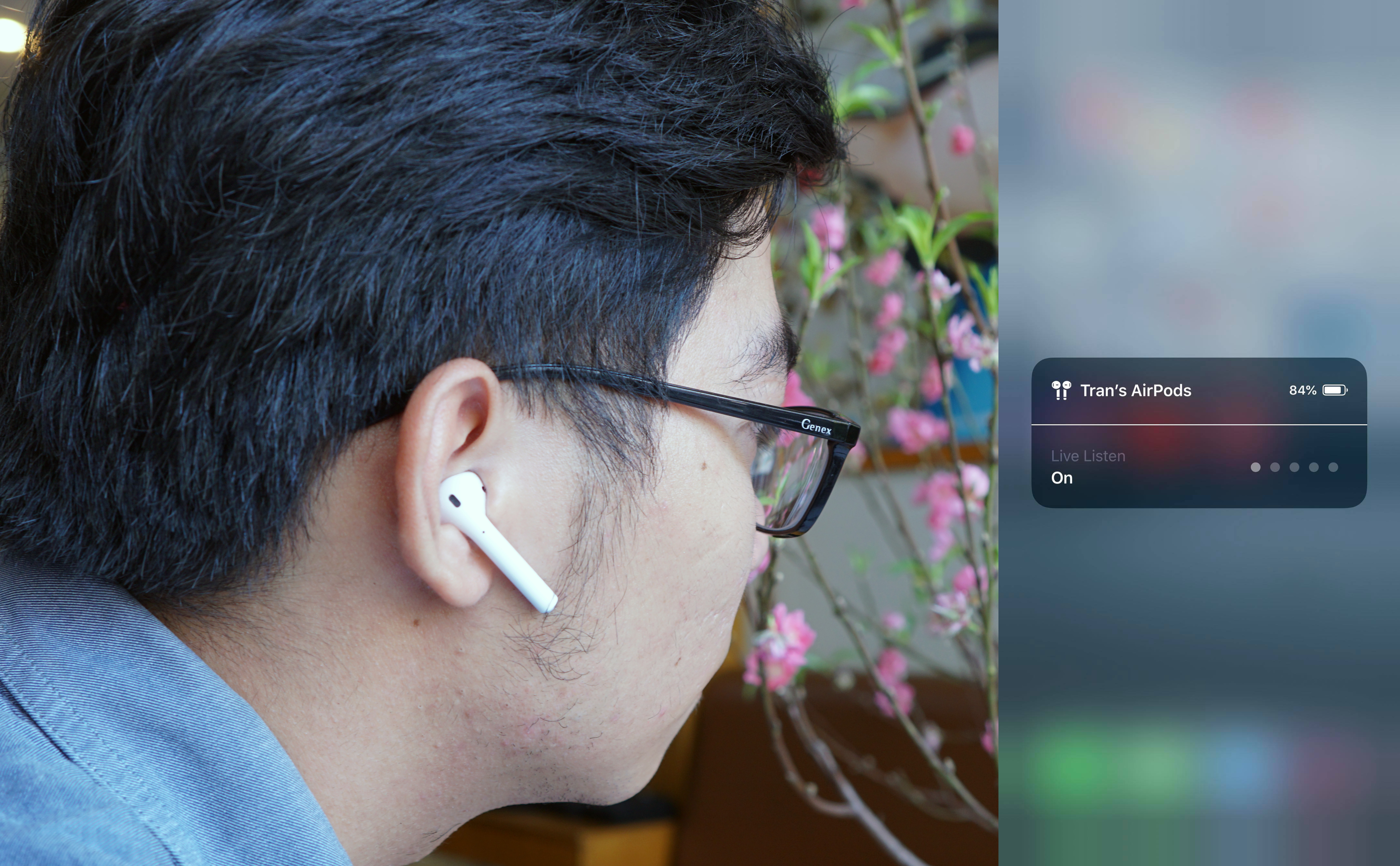 Live Listen trên AirPods: nghe từ xa qua mic iPhone