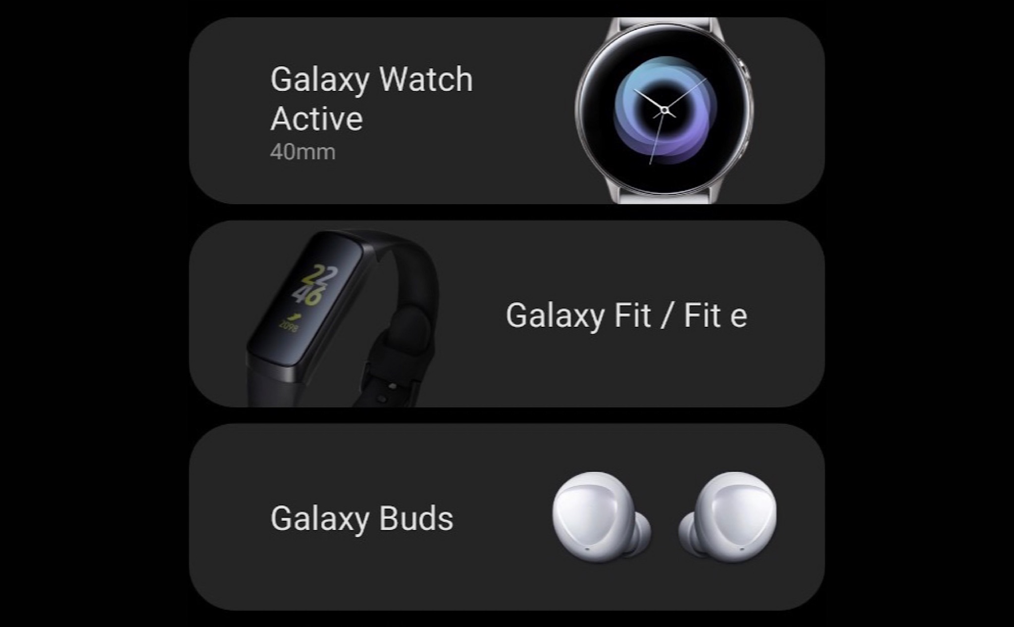 Samsung để lộ một loạt thiết bị đeo được sẽ ra mắt trong thời gian sắp tới