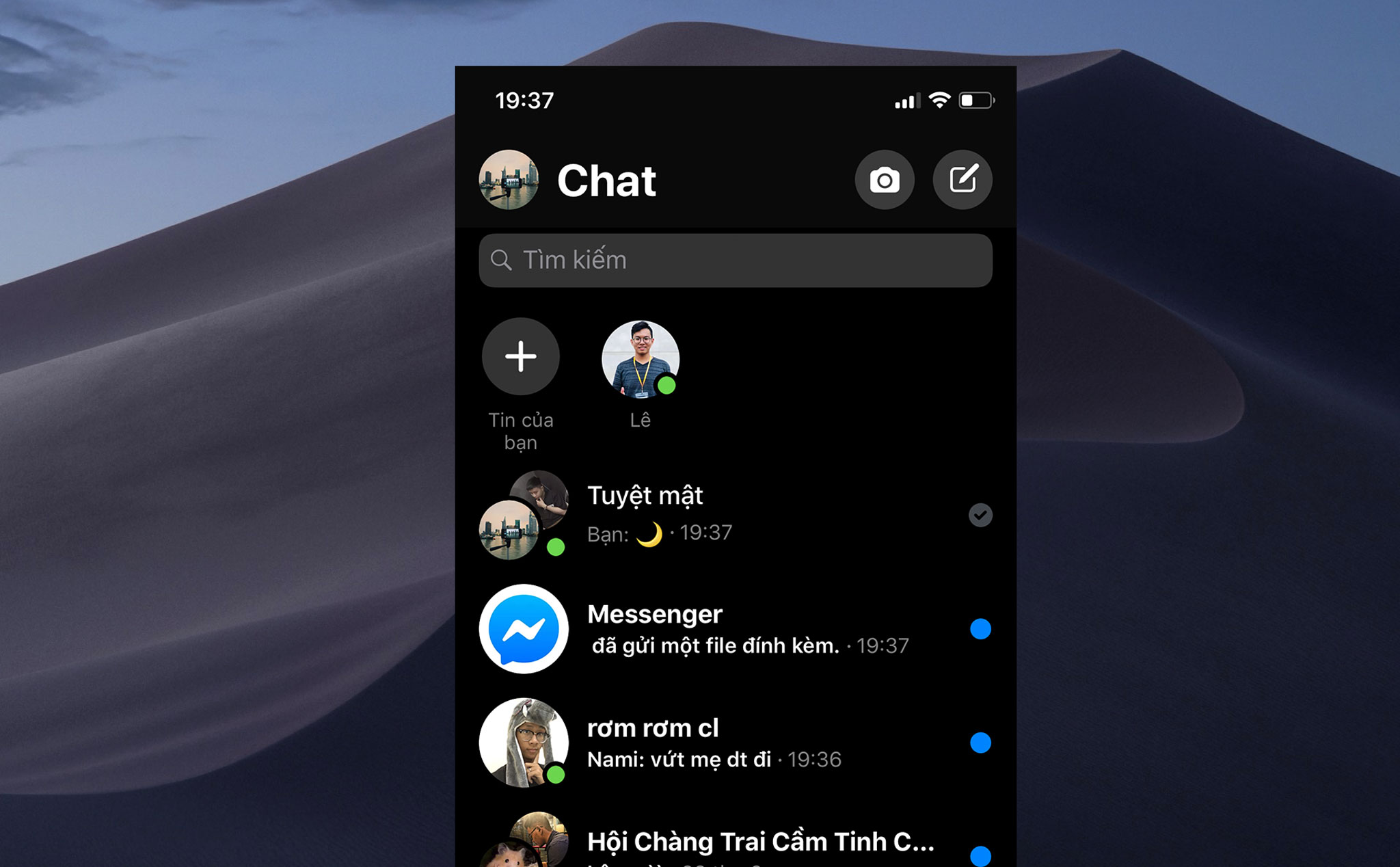 Đã có dark mode cho Facebook Messenger, cả iOS và Android