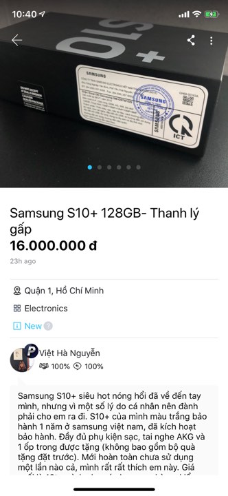 Samsung S10+ trên GETIT có đáng tin không