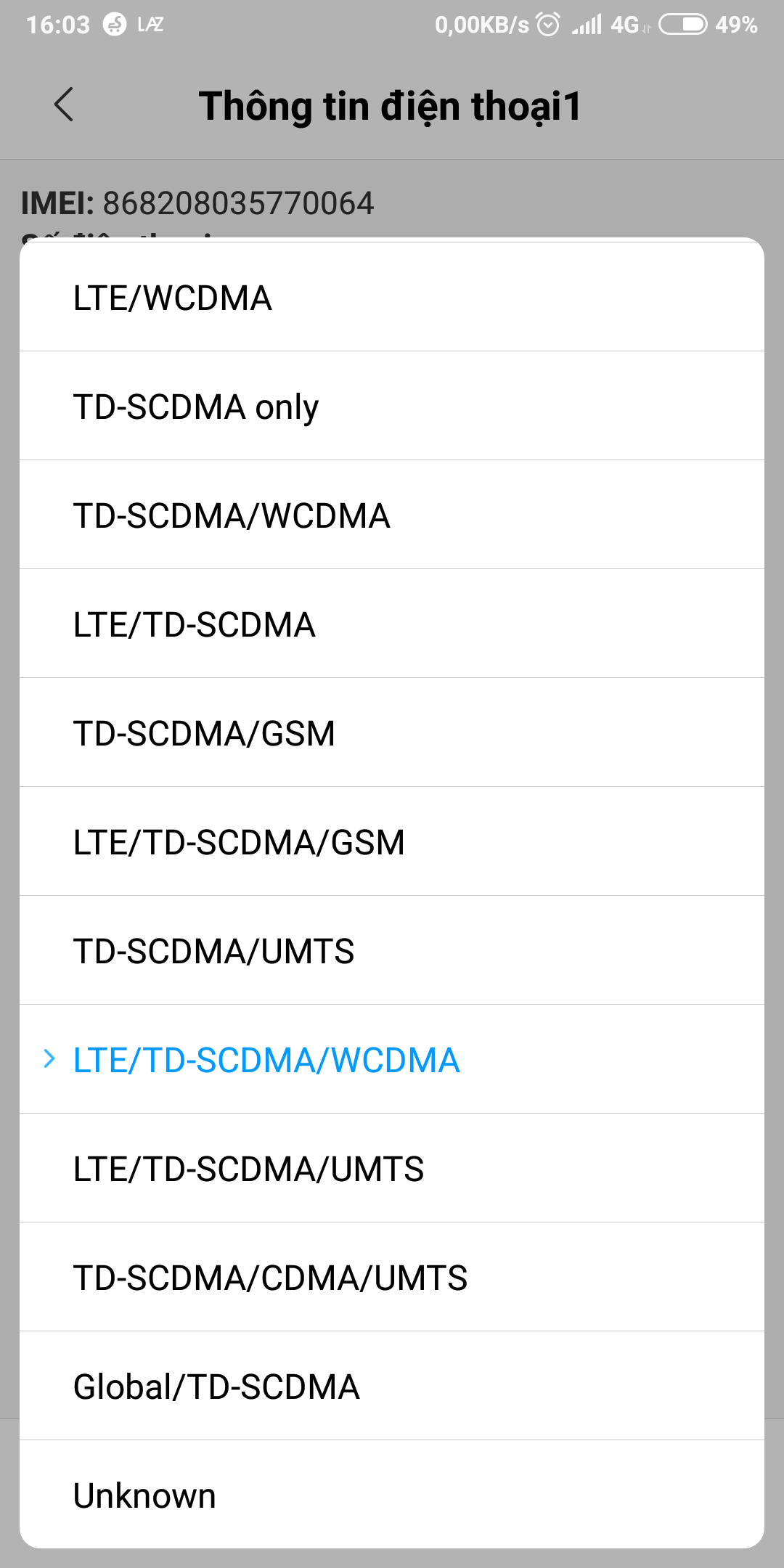 Xiaomi Redmi 5+ không tự động chuyển sang 3G/4G khi bật data, mặc dù mình đã chọn ưu tiên LTE...