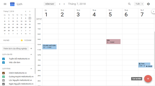 Sử dụng Calendar hiệu quả vào việc quản lý nhân sự