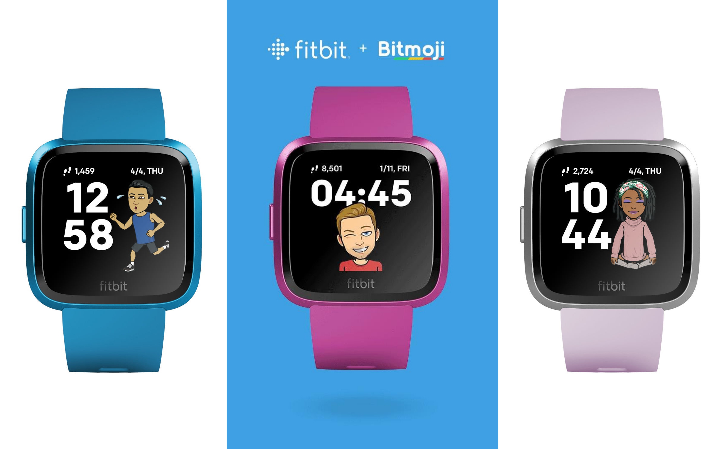Bitmoji đặt chân lên đồng hồ thông minh Fitbit, nhân vật ảo cực vui nhộn và thú vị