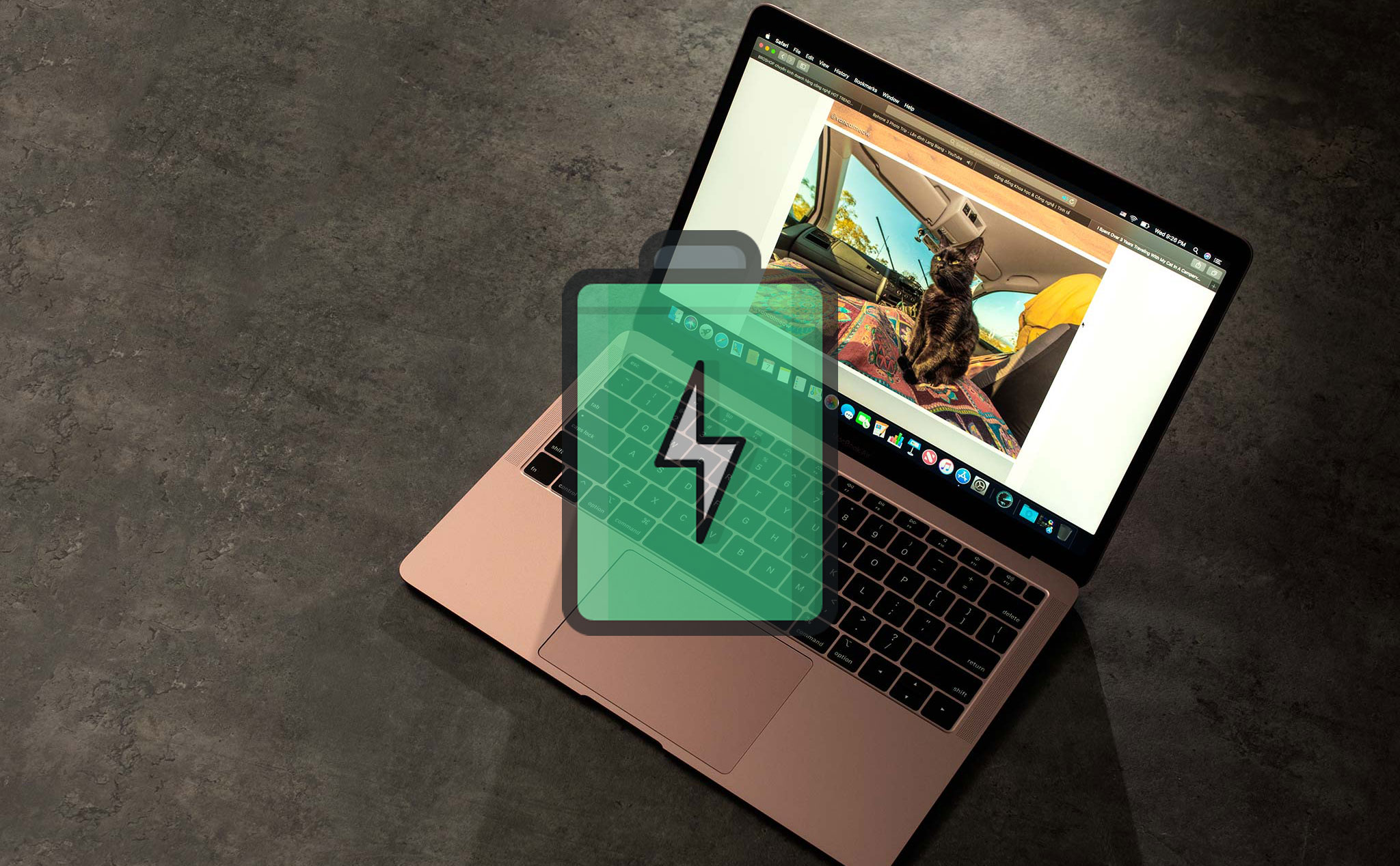 Dùng thử pin Macbook Air 2018: làm việc văn phòng 6 tiếng, Photoshop hơn 5 tiếng