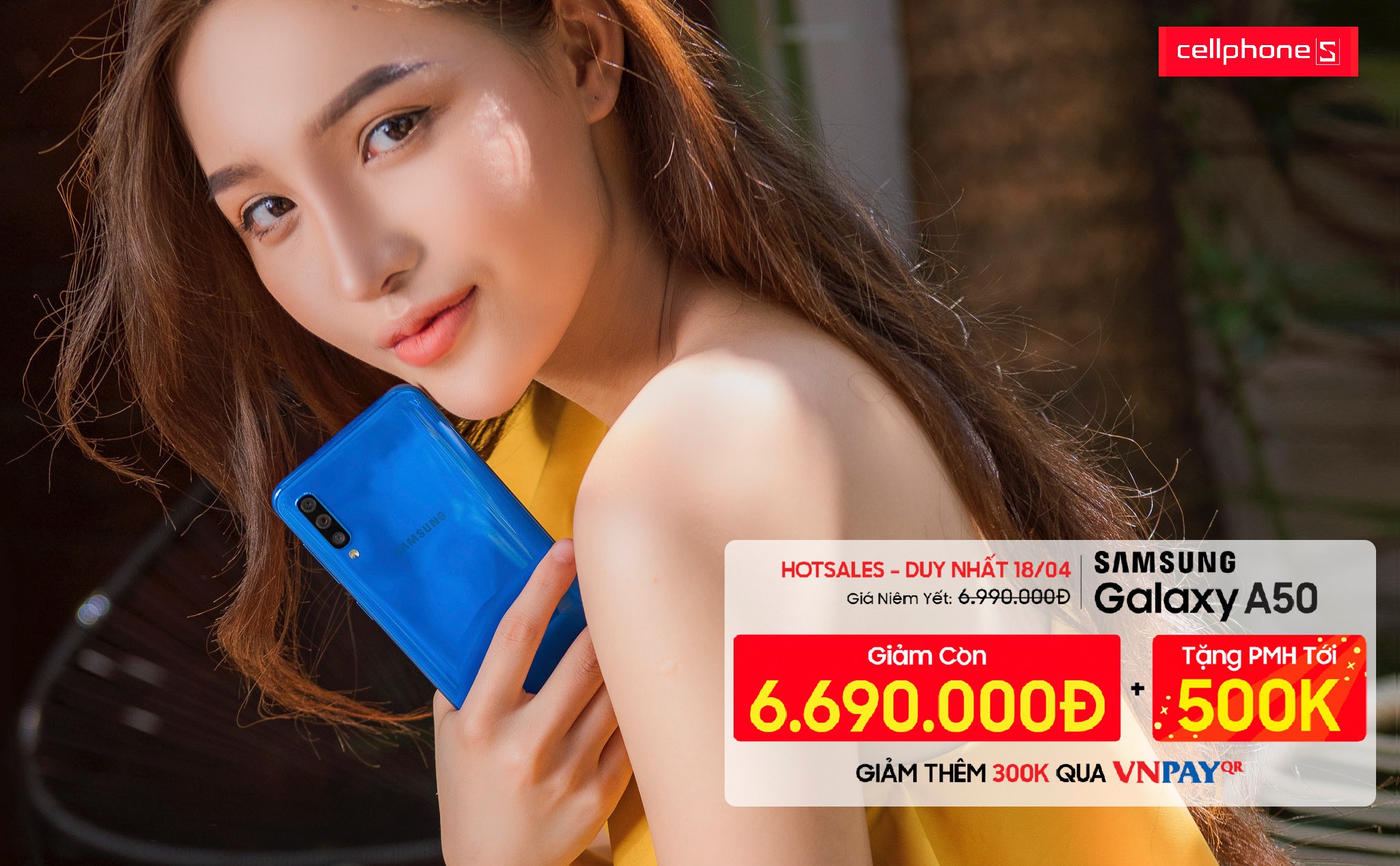 [QC] Chỉ trong 1 ngày, Galaxy A50 giảm sốc tận 1.1 triệu tại CellphoneS