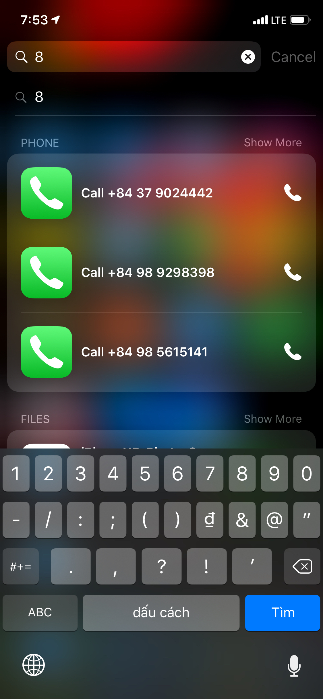 trên iPhone  mình toàn tìm tên hay số đt từ màn hình home để gọi chứ không vào trong ứng dụng điện