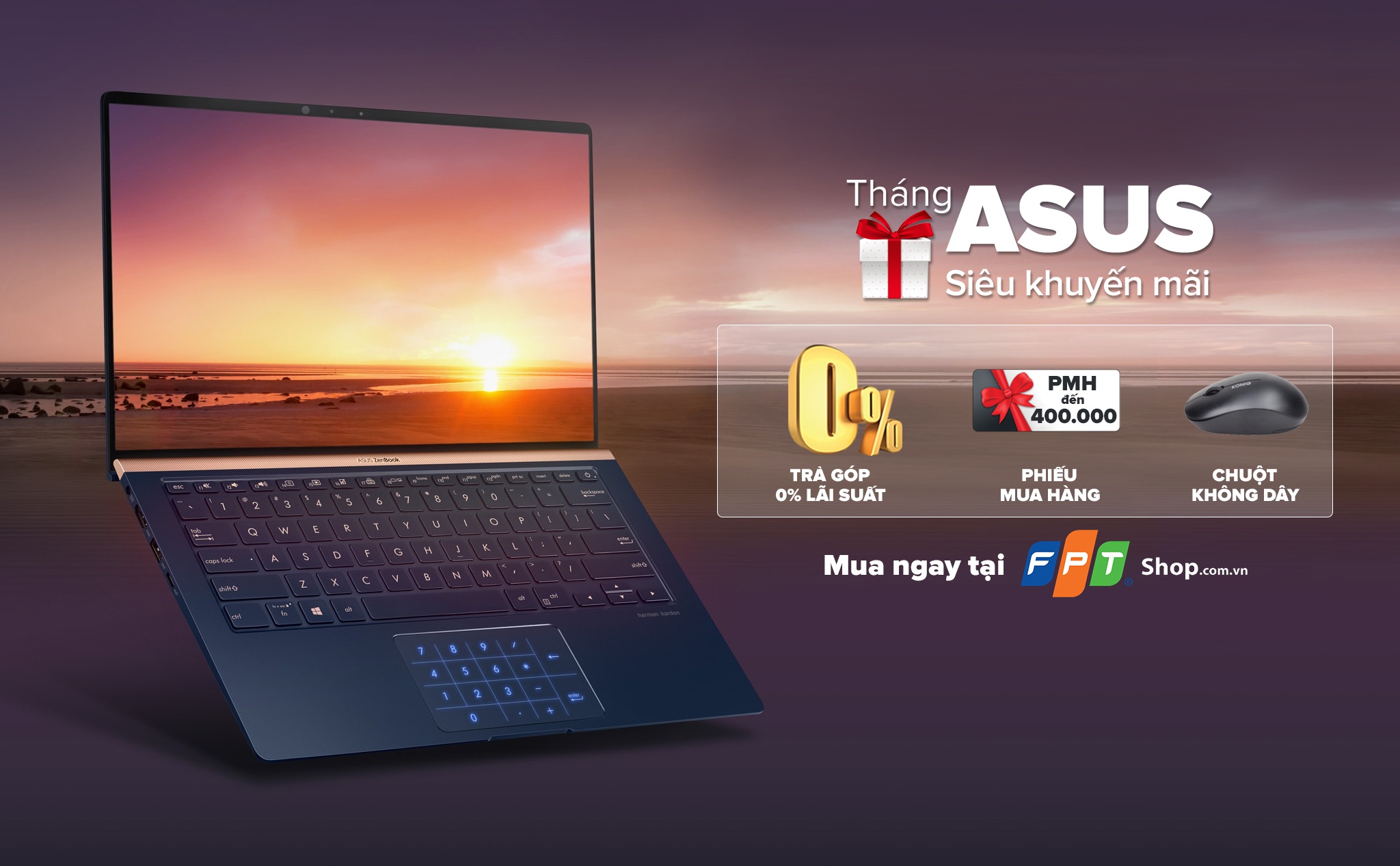 [QC] Nhận bộ quà khủng đến 2 triệu đồng khi mua laptop Asus tại FPT Shop