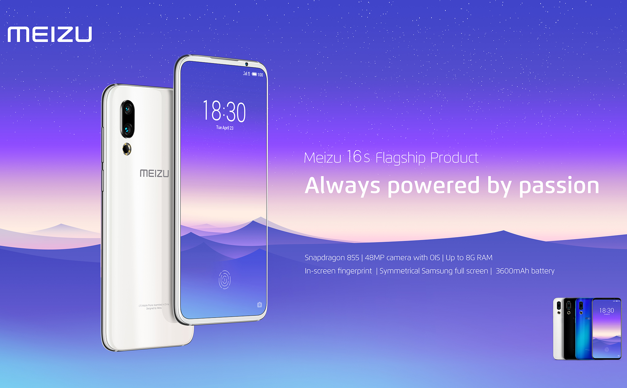 Meizu 16s chính thức: giá từ 475$, Snapdragon 855, viền màn hình mỏng với camera selfie siêu nhỏ