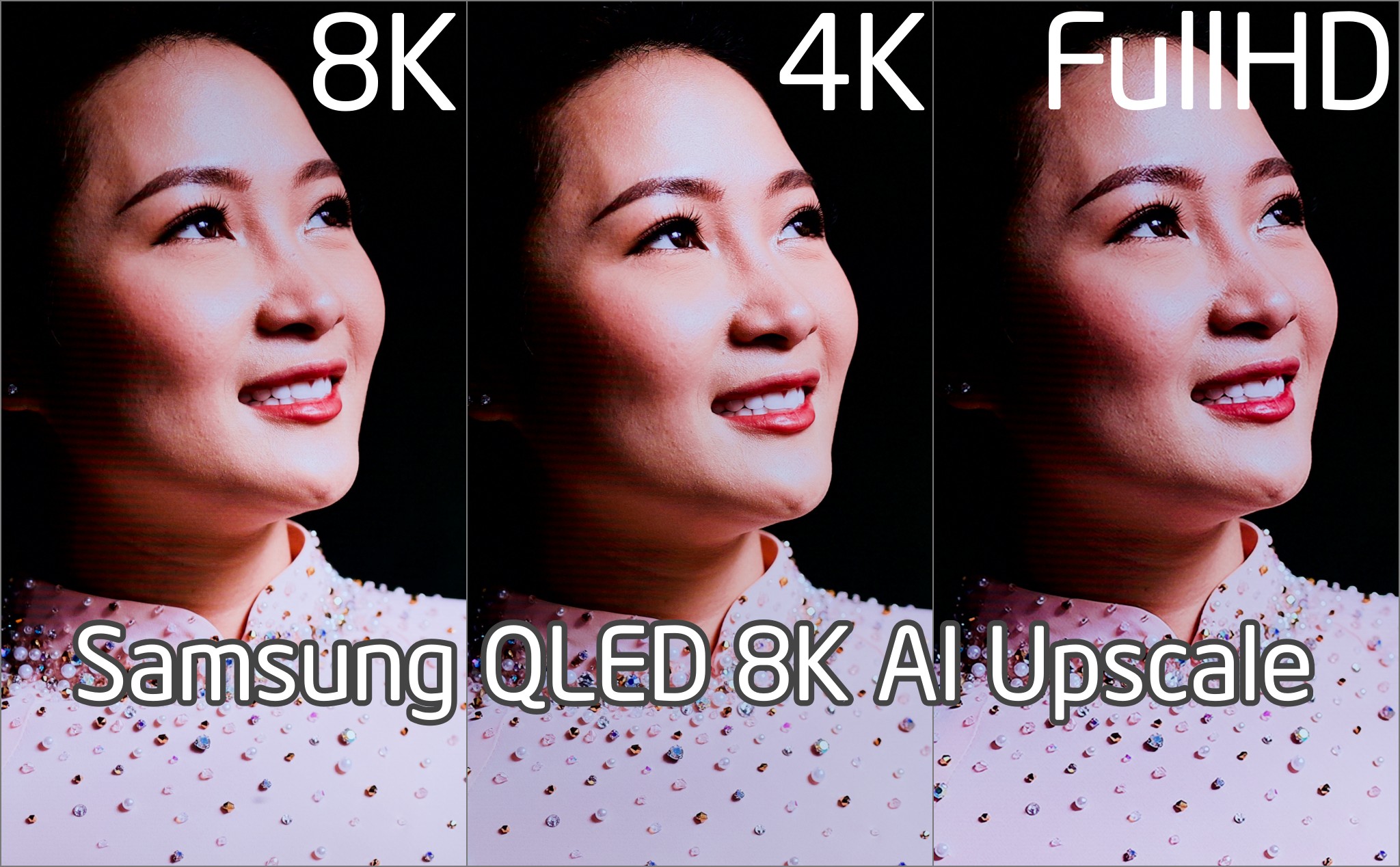 Thử nghiệm khả năng upscale AI lên 8K từ 4K, FullHD và HD trên TV QLED 8K 65"