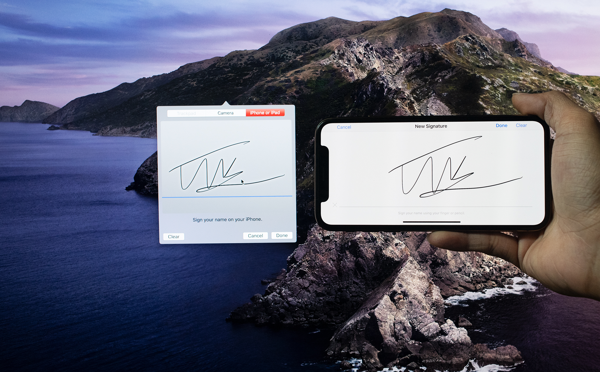 Với macOS Catalina, bạn có thể ký tên tài liệu, file PDF trên máy Mac bằng iPhone hoặc iPad