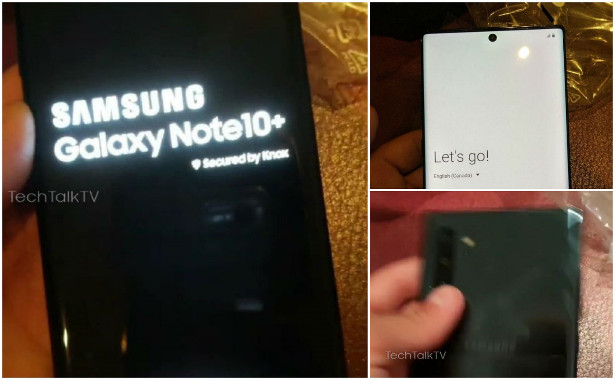 Hình thực tế Galaxy Note10+? Camera trước khoét lỗ giữa màn hình, 3 camera sau, vẫn còn nút bấm
