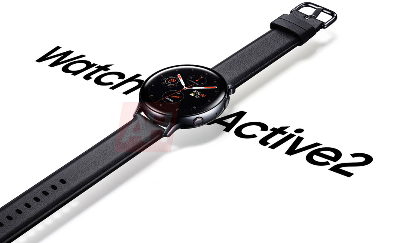 Xuất hiện hình ảnh Samsung Galaxy Watch Active 2: vòng đỏ quanh nút, có ECG, cảm biến té ngã,...