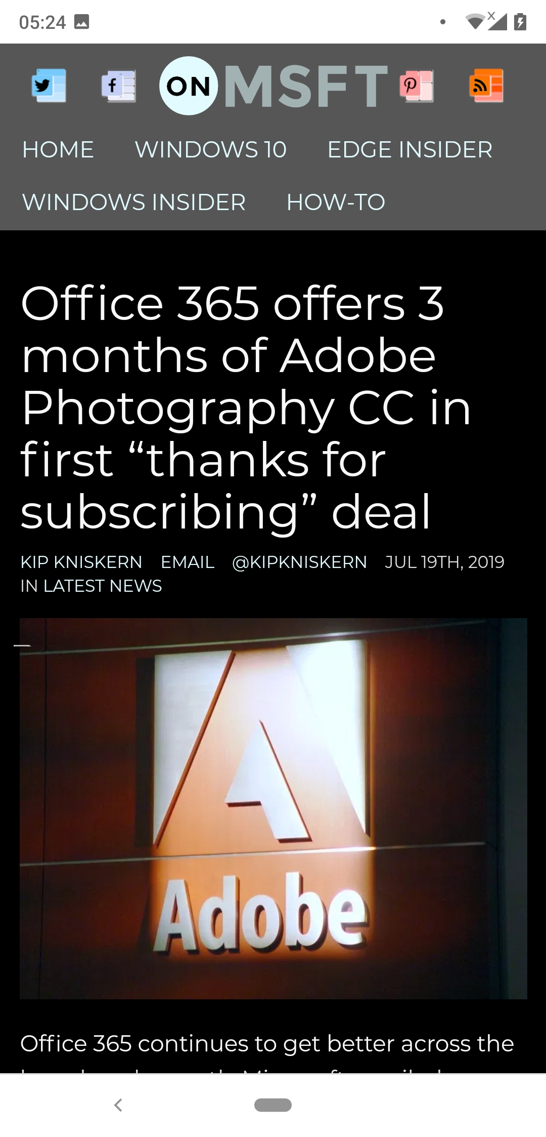 Office 365 subscribers được nhận 3 tháng miễn phí Adobe Photography CC?
