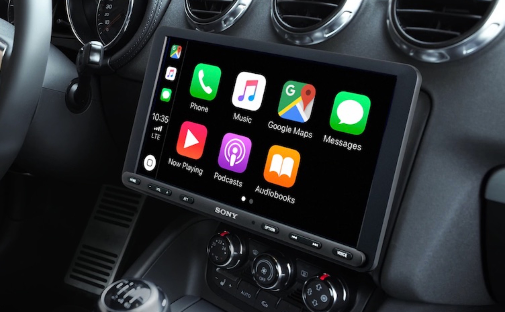 Sony ra mắt đầu kết nối CarPlay và Android Auto màn hình 8”9 cho xe hơi