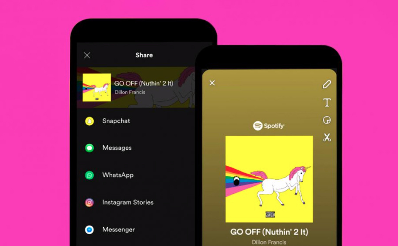 Spotify hỗ trợ chia sẻ bài hát lên Snapchat, màu mè và cực kì tiện dụng
