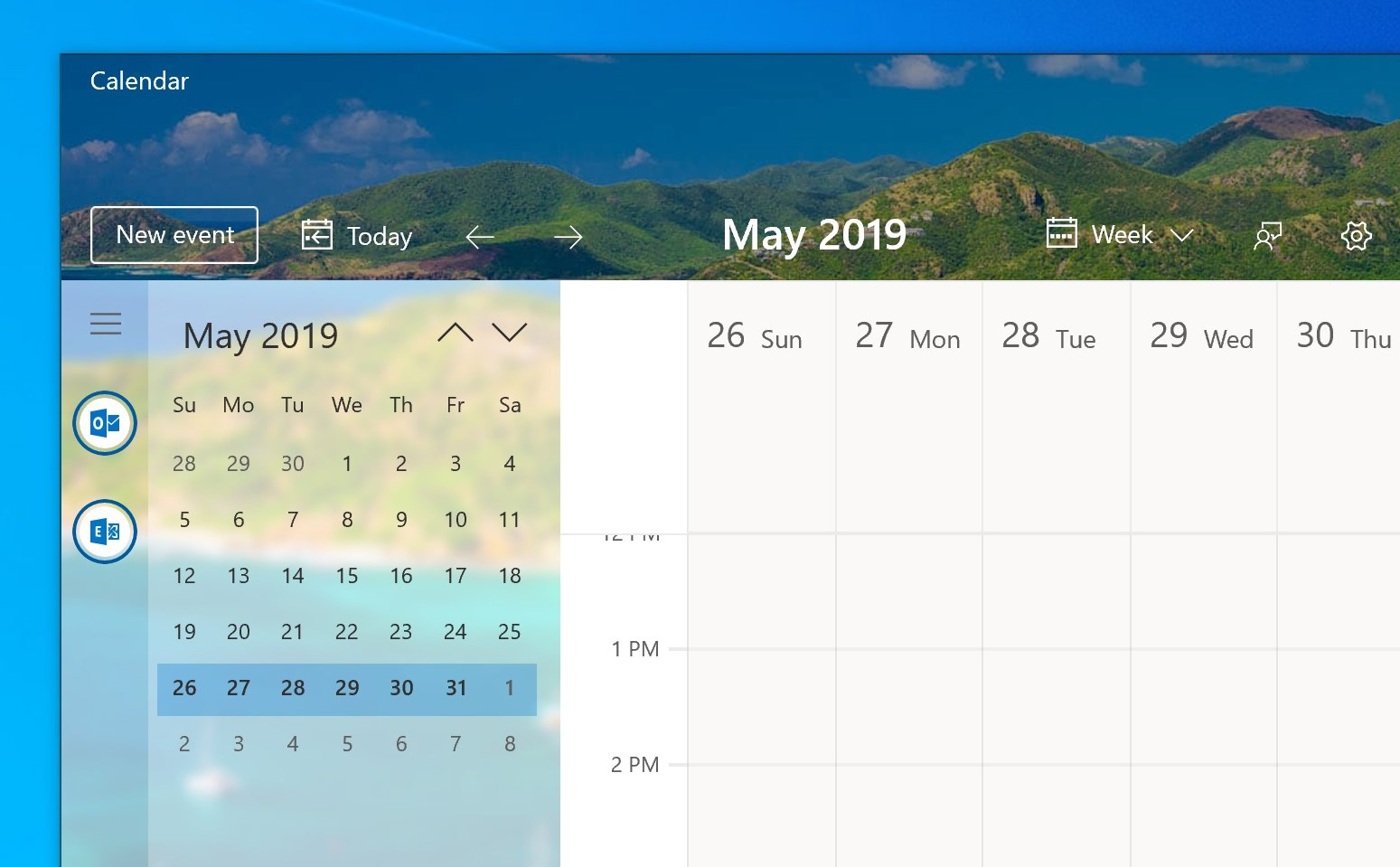 Ứng dụng Calendar mới cho Windows 10 đẹp quá