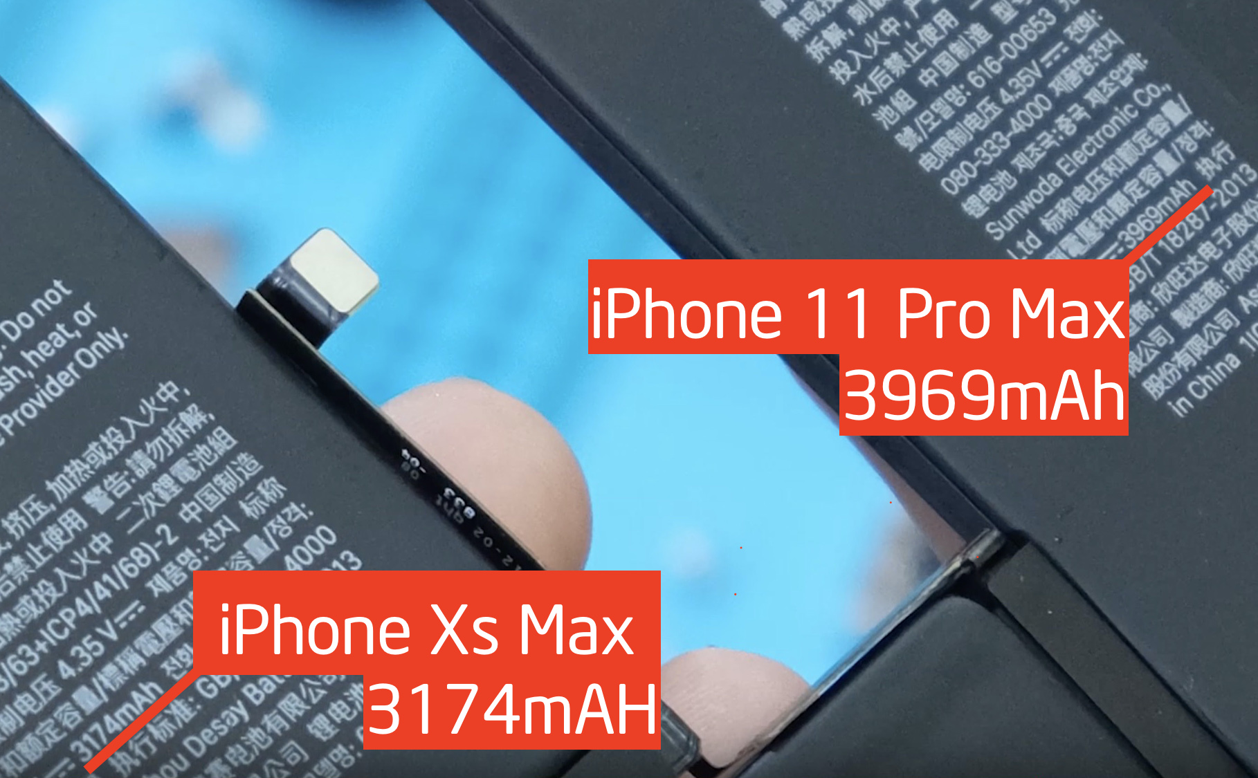 Pin iPhone 11 Pro Max 3969mAh so với 3174mAh trên Xs Max