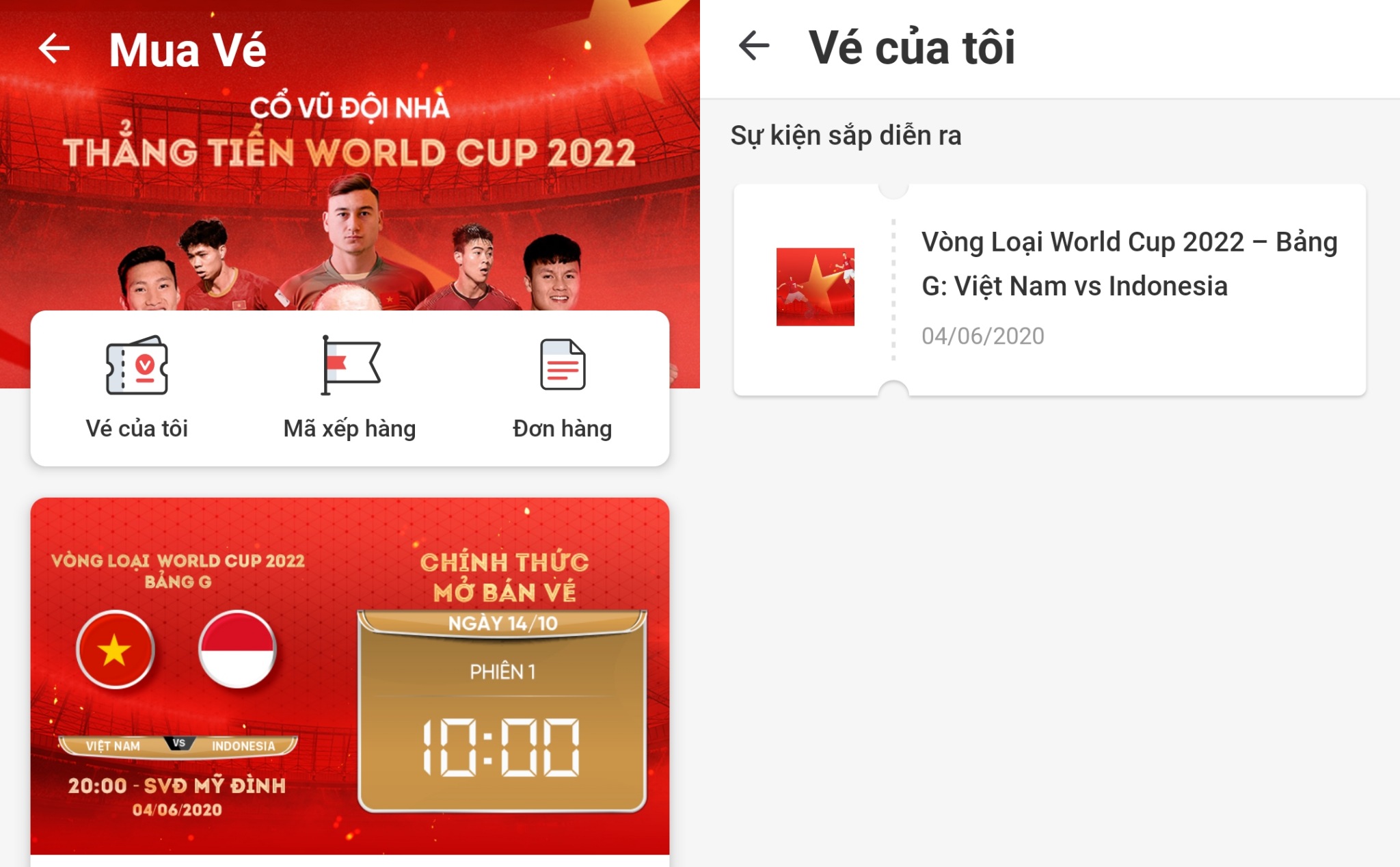 Chia sẻ kinh nghiệm săn vé bóng đá vòng loại World Cup 2022 trên VinID